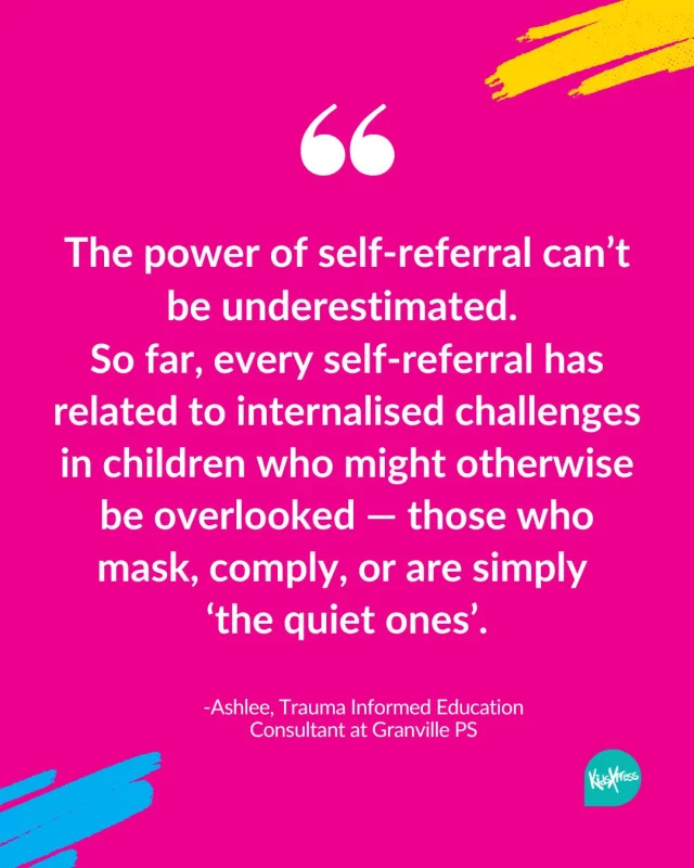 At KidsXpress, self-referral through our school partnership program is a game-changer — and a rare offering in the child mental health space. It speaks to our commitment to being child-led, trauma-informed, and truly accessible.  The children who self-refer are almost always the ones who might otherwise go unnoticed — those who mask their struggles, comply quietly in class, and never raise a hand for help.  By giving them a voice, we give them access to the support they deserve. Let’s not underestimate children. They often know exactly what they need… if we’re willing to listen.  #childmentalhealth #expressivetherapy #traumainformed #childvoice #childrensvoicesmatter #schoolbasedmentalhealth #kidsxpress #schoolpartnerships