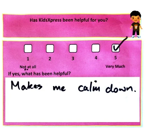 Four words. One big impact. 💜 “Makes me calm down.”  #TestimonialTuesday #ParentingSupport #CreativeTherapy #MentalHealthMatters #KidsXpress #ExpressiveTherapy