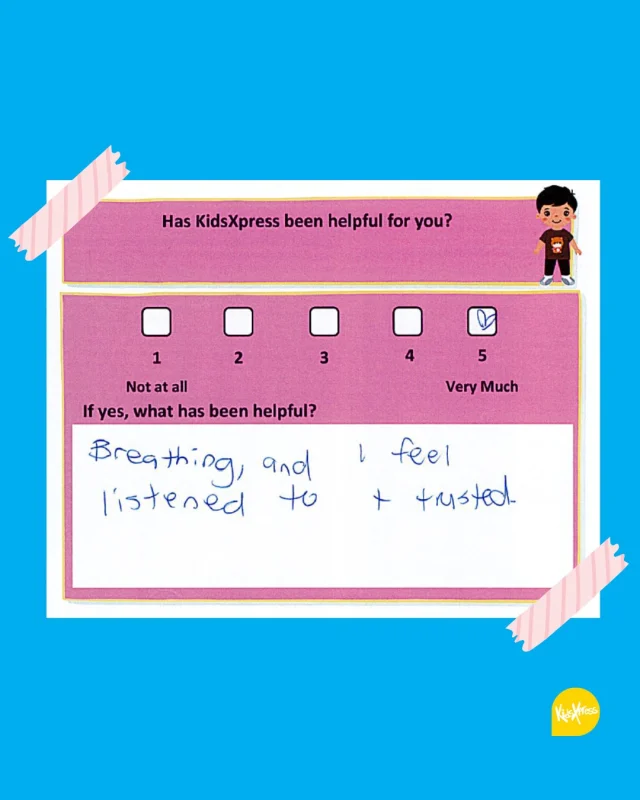 Slow, deep breathing helps calm a child’s nervous system by signalling that they are safe.  When children breathe into their belly and slowly lengthen the exhale, the stress response begins to settle and their thinking brain can switch back on.  And being listened to builds trust which builds safety which in turn builds resilience. It's all connected.  #TestimonialTuesday #ParentingSupport #EmotionalRegulation #TraumaInformed #KidsXpress