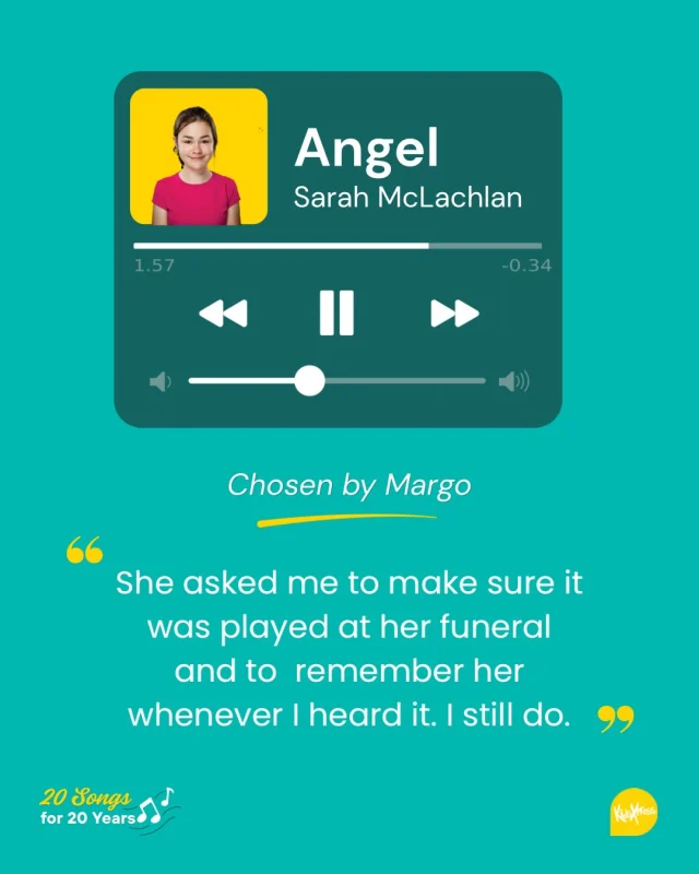 🎵 20 songs for 20 years - Part 2  Margo chose Angel by Sarah McLachlan.
“It reminds me of a child I worked with many years ago, who asked me to make sure this song was played at her funeral and to remember her every time it’s played. I still do.  Liz chose Landslide by Fleetwood Mac.
“For me, it’s about the challenge of reaching a crossroads: do you let go, or keep pursuing your dream?”  Laura chose Count on Me by Bruno Mars.
“It’s about connection and support, but it also has a good-mood vibe.”  Jemini chose I Believe by Yolanda Adams.
“It comes from one of my favourite movies from my mid-teens, Honey. I loved that the character kept going even when life was difficult. For me, the song is about hope, resilience and believing in yourself. It reminds me that positive change is possible, and that growth often comes through adversity.”  Sofia chose Hold On (Change Is Comin’) by Sounds of Blackness.
“I love dancing to this song. It gives me a sense of hope and community when I feel helpless. It’s also a reminder that, even when we don’t always see the impact of our work, we can choose to hold onto hope.”  🎧 Listen to the full 20 Songs for 20 Years playlist on Spotify. Link in Bio.